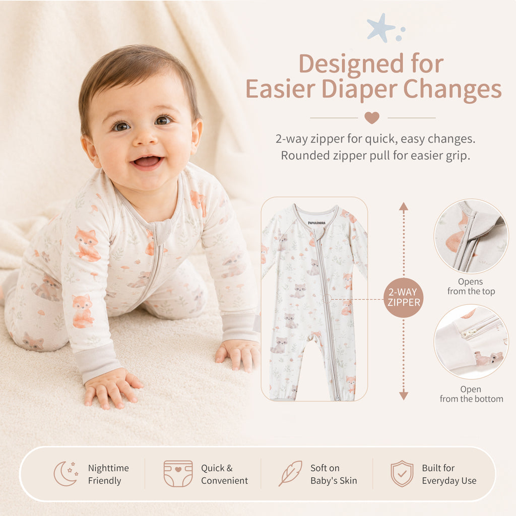 Bamboo Baby Pajamas Woodland
