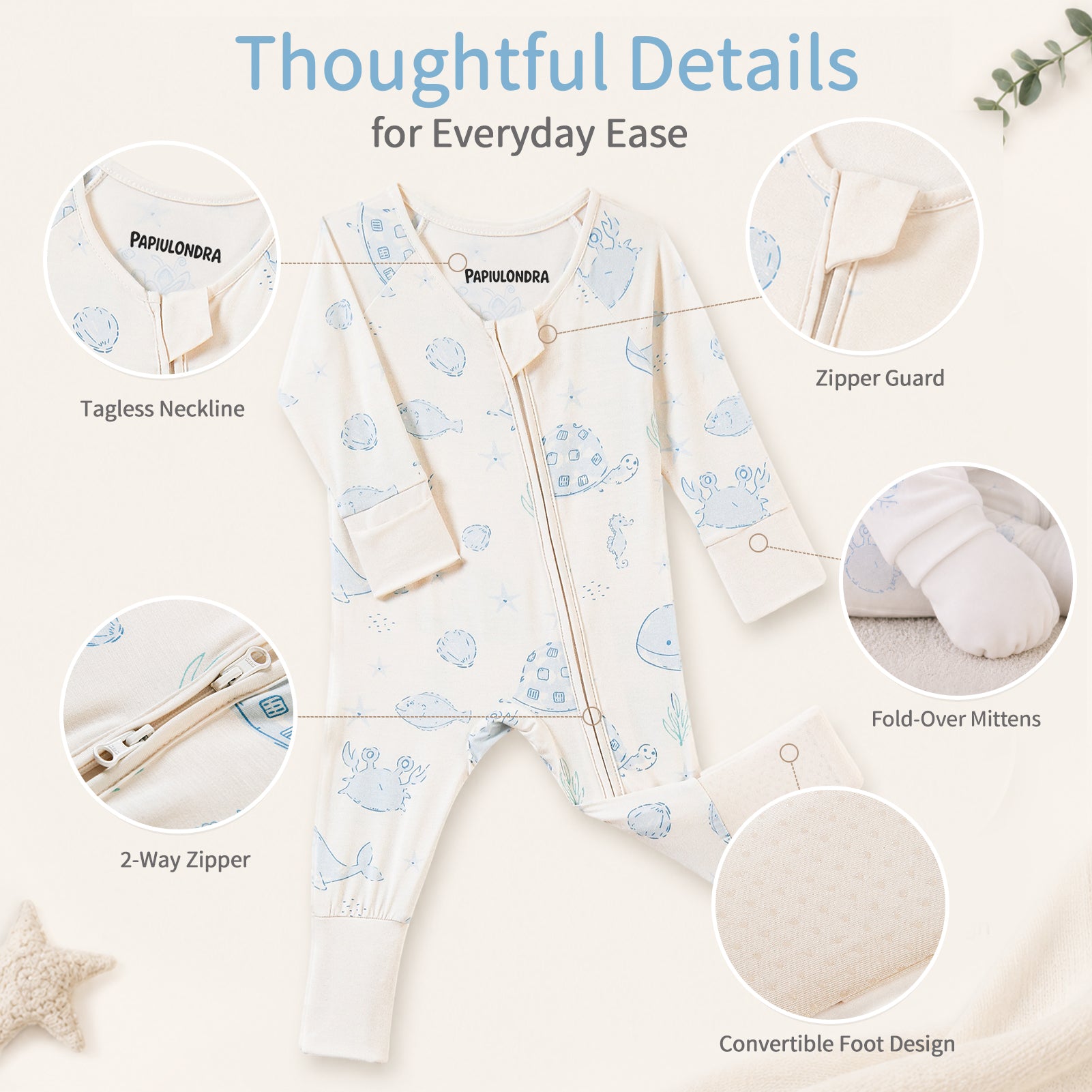 Bamboo Baby Pajamas Ocean